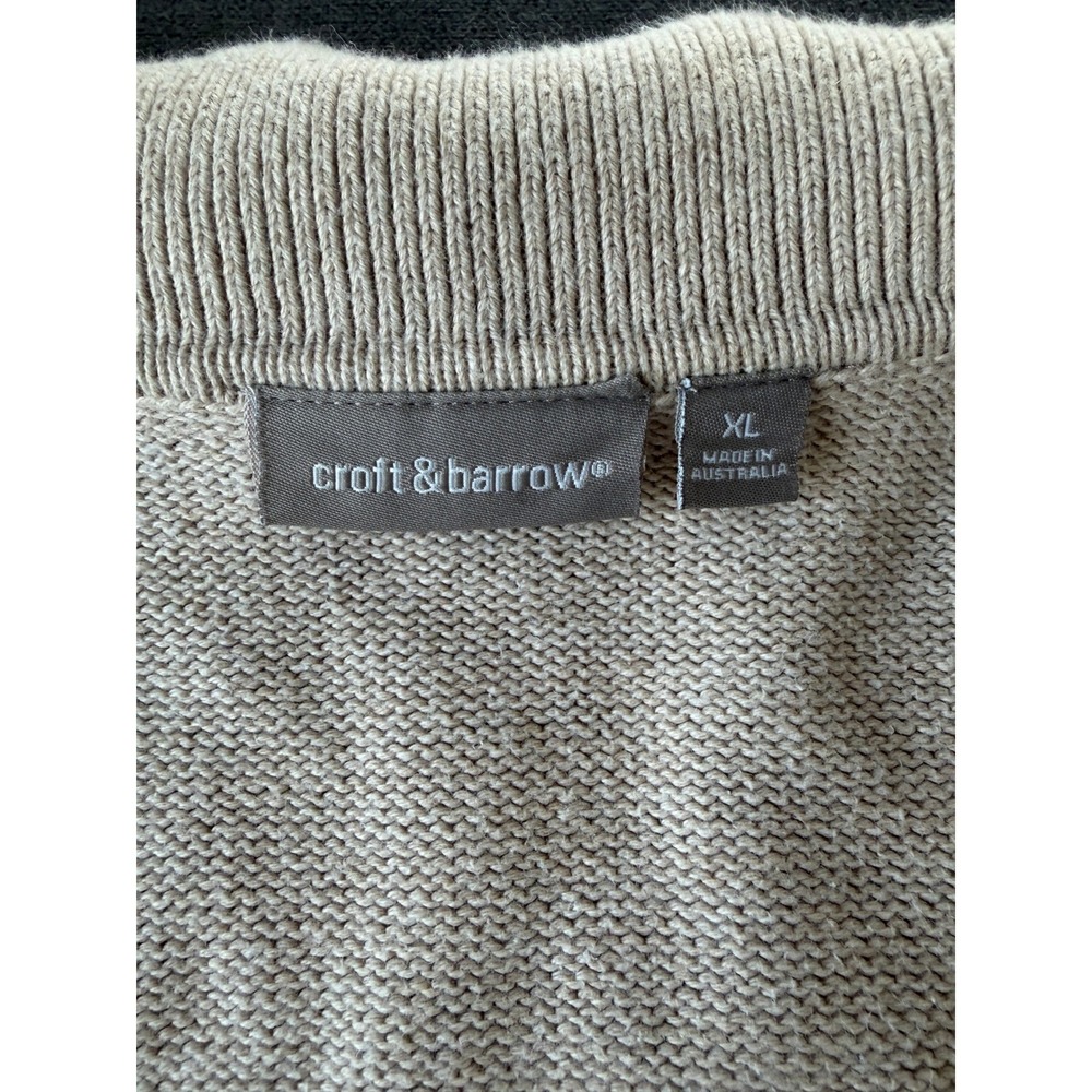 Croft and Barrow Zip Sweater Womens XL Beige Minimalist Normcore Capsule Neutral - Picture 5 of 9